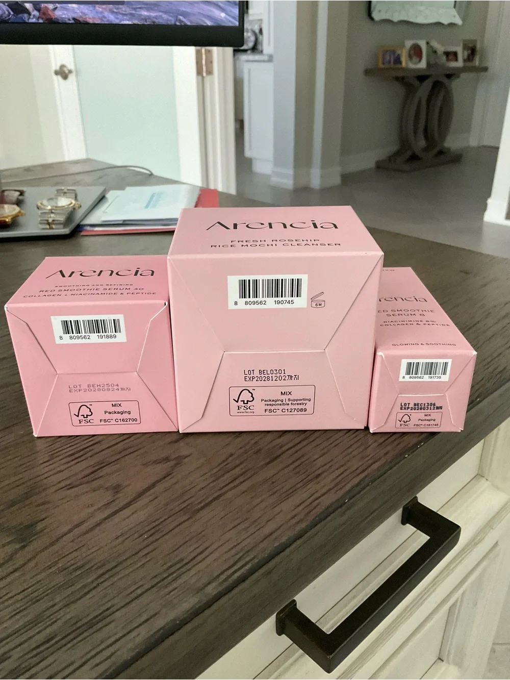 Arencia Skincare Set - Red Smoothie Serum 8 and 30 & Rice Mochi Cleanser